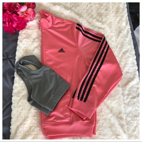 adidas Jackets & Blazers - EUC Adidas Women’s Track Jacket Coral Size Large